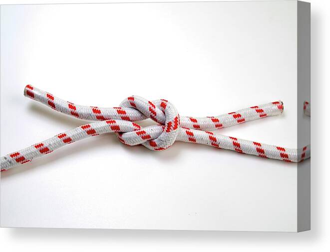 Binder Knot Canvas Print featuring the photograph The Reef (square) Knot by Photostock-israel/science Photo Library