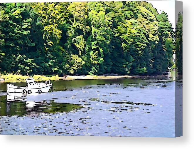 Boat Canvas Print featuring the photograph The River Eske by Norma Brock