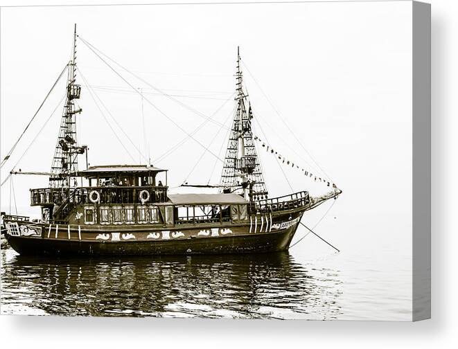 Thessaloniki Canvas Print featuring the photograph The ship. by Slavica Roche