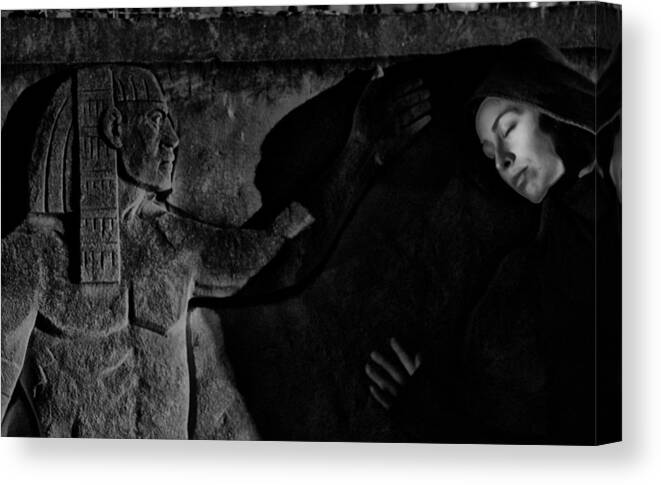 Black & White Canvas Print featuring the photograph The Somnambulist by Jim Cook