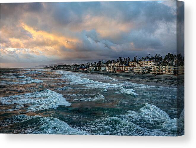 Oceanside Canvas Print featuring the photograph The Storm Clouds Roll In by Ann Patterson