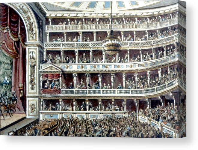 19th Century Canvas Print featuring the painting The Theater An Der Wien, Vienna by Granger