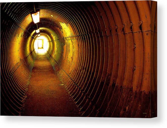 Tunnel Canvas Print featuring the photograph The Tunnel by Theresa Tahara