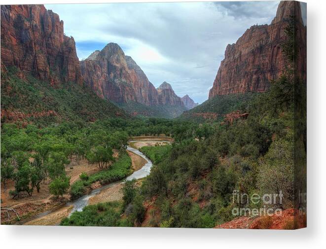 Virgin Canvas Print featuring the photograph The Virgin River Flowing Through Zion by Eddie Yerkish