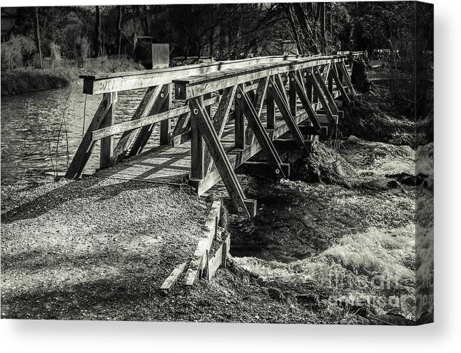 Amper Canvas Print featuring the photograph The Wooden Bridge by Hannes Cmarits