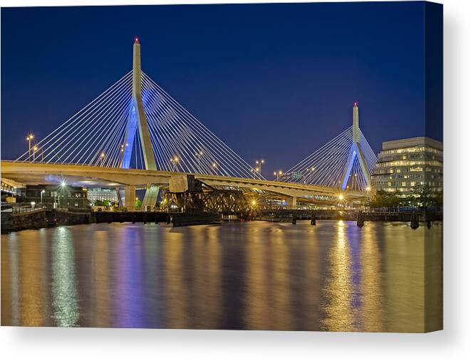 Boston Canvas Print featuring the photograph The Zakim Bridge by Susan Candelario