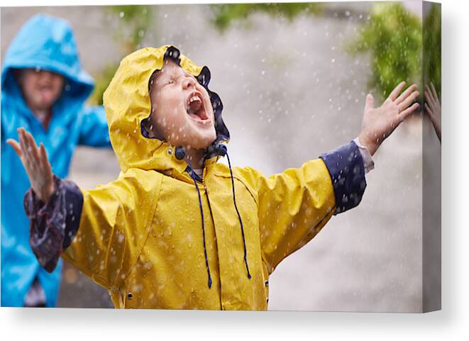 4-5 Years Canvas Print featuring the photograph They love the rain by PeopleImages