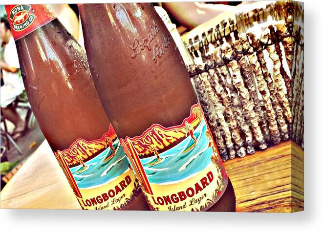 Beer Canvas Print featuring the photograph Bottles of Longboard by Jennifer Arsenault