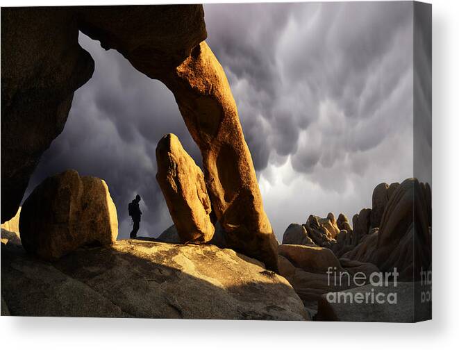 Rock Arch Canvas Print featuring the photograph Threatening Skies by Bob Christopher