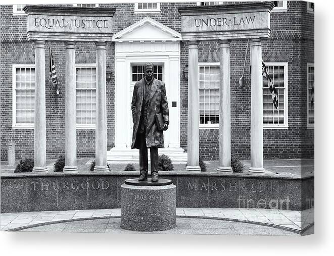 Clarence Holmes Canvas Print featuring the photograph Thurgood Marshall Memorial II by Clarence Holmes