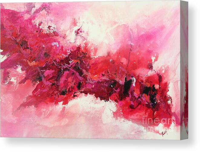 Swirl Canvas Print featuring the painting Tickled Pink by Preethi Mathialagan