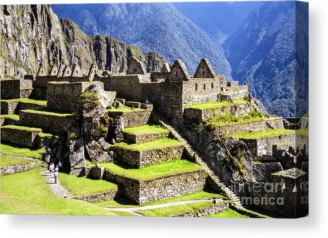Machu Picchu Canvas Print featuring the photograph Tiers by Suzanne Luft