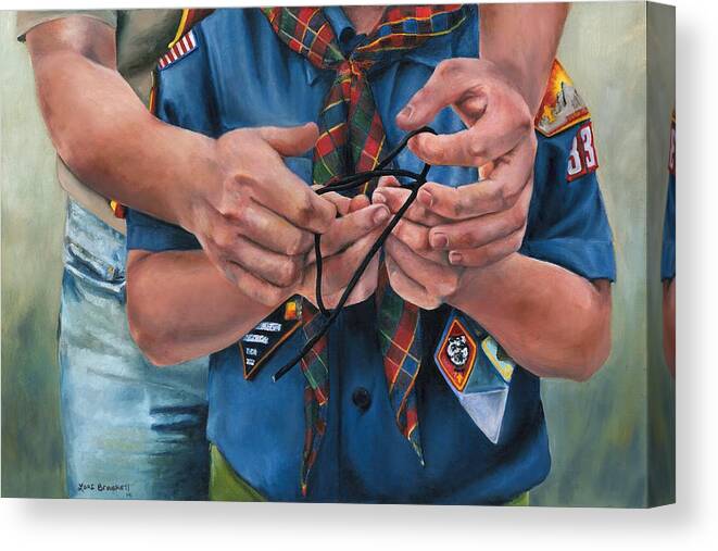 Scout Canvas Print featuring the painting Ties That Bind by Lori Brackett