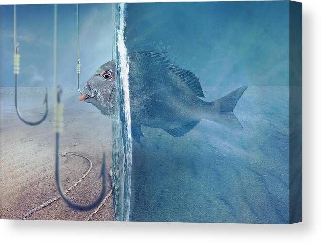 Surreal Canvas Print featuring the photograph Time To Eat At Outside by Sulaiman Almawash
