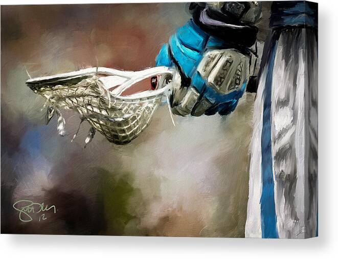 Lacrosse Canvas Print featuring the painting Time to Play by Scott Melby