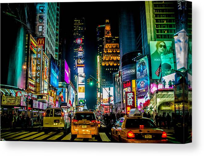 Nyc Canvas Print featuring the photograph Times Square NYC by Johnny Lam