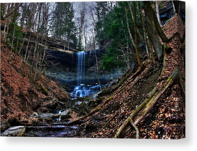 Waterfalls Canvas Print featuring the photograph Tinker Falls by Steve Ratliff