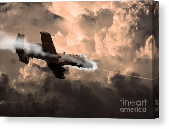 A10 Canvas Print featuring the digital art Tipping In by Airpower Art