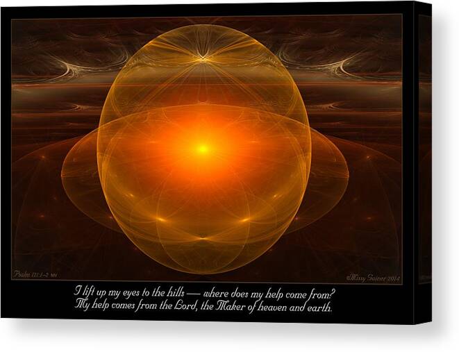 Fractal Canvas Print featuring the digital art To the Hills by Missy Gainer