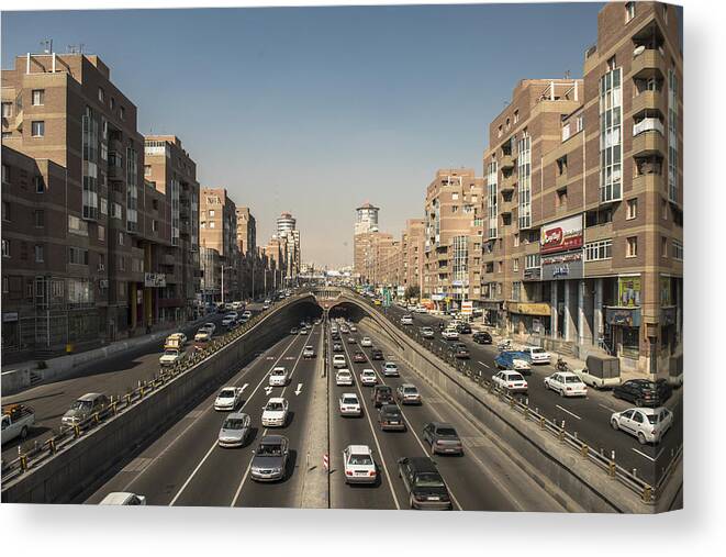 Scenics Canvas Print featuring the photograph Tohid Tunnel in Tehran by Cescassawin