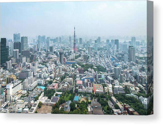 Tokyo Tower Canvas Print featuring the photograph Tokyo Tower by Piriya Photography