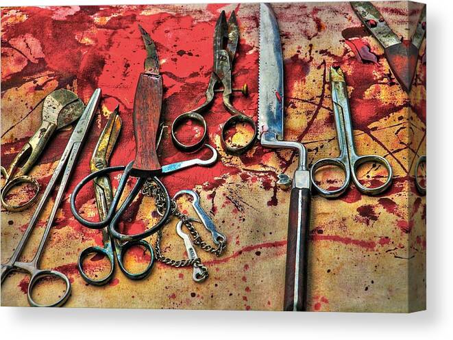 Antique Medical Instruments Canvas Print featuring the photograph Tools Of The Trade by Karl Anderson
