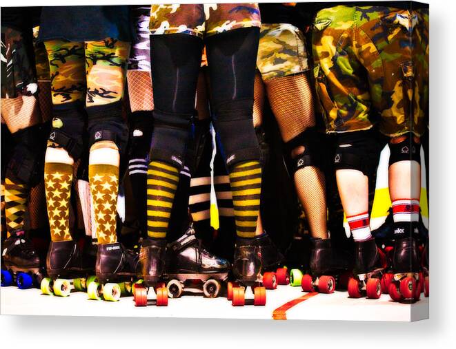 Arch Rival Roller Girls Canvas Print featuring the photograph Tools of the Trade by Robert FERD Frank