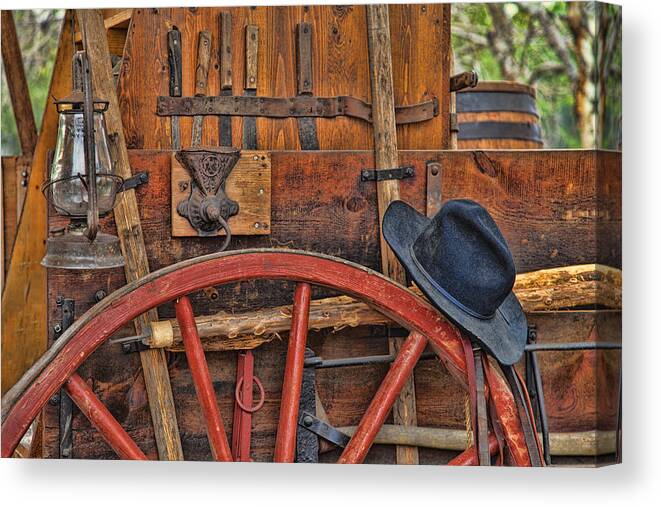 Western Canvas Print featuring the photograph Tools of the trade by Toni Hopper