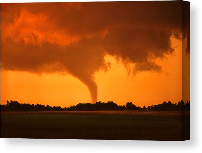 Tornado Canvas Print featuring the photograph Tornado Sunset by Jason Politte