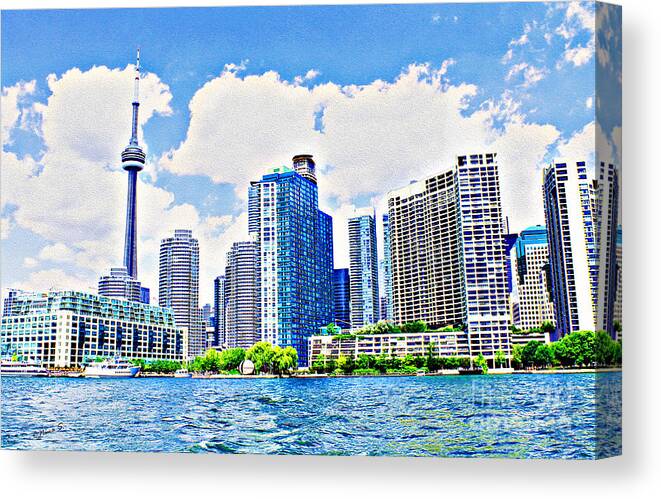 Toronto Canvas Print featuring the photograph Toronto Harbour on a Sunny Day by Nina Silver