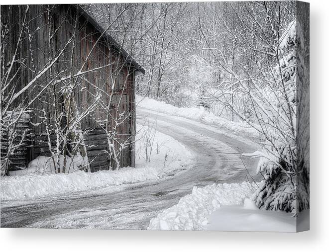 Agricultural Canvas Print featuring the photograph Touched by Snow by Joan Carroll