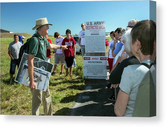 History Canvas Print featuring the photograph Tourists At Historic Missile Base by Jim West