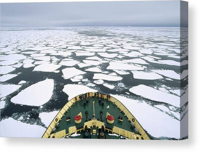 Feb0514 Canvas Print featuring the photograph Tourists On Russian Icebreaker by Konrad Wothe