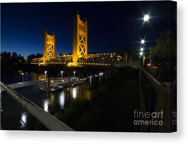 Bridge Canvas Print featuring the photograph Tower Bridge Old Sacramento by Paul Gillham