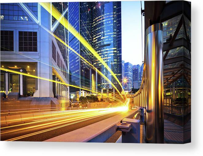 Chinese Culture Canvas Print featuring the photograph Traffic Trough Hong Kong by Nikada