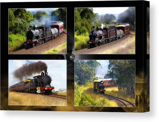 Trains Taree Nsw Canvas Print featuring the photograph Train poster 01 by Kevin Chippindall