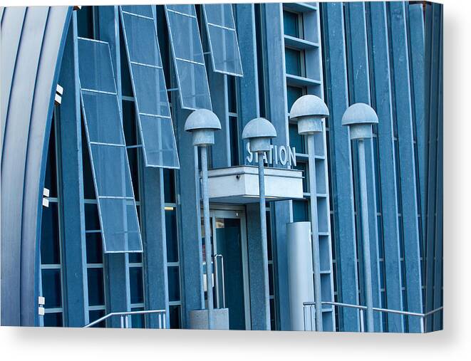 Architecture Canvas Print featuring the photograph Train Station Solana Beach by Ben Graham