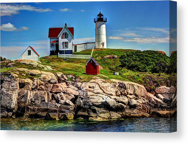 Tranquil Nubble Light Canvas Print featuring the photograph Tranquil Nubble Light by Laura Duhaime