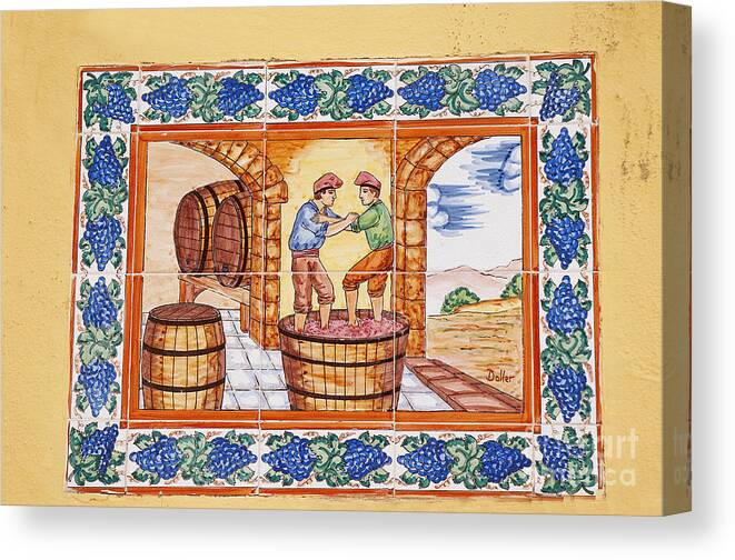 Torremolinos Canvas Print featuring the photograph Treading the Grapes by Brenda Kean