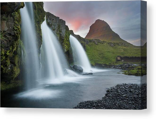 Waterfall Canvas Print featuring the photograph Triple Falls by Karsten Wrobel