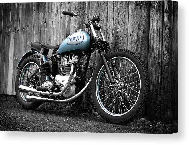 Triumph Motorcycle Canvas Print featuring the photograph Triumph T100 R Class C Flat Track Racer by Mark Rogan