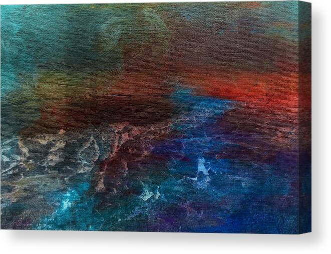 Hand-painted Photo Canvas Print featuring the painting Turbulence by Bonnie Bruno