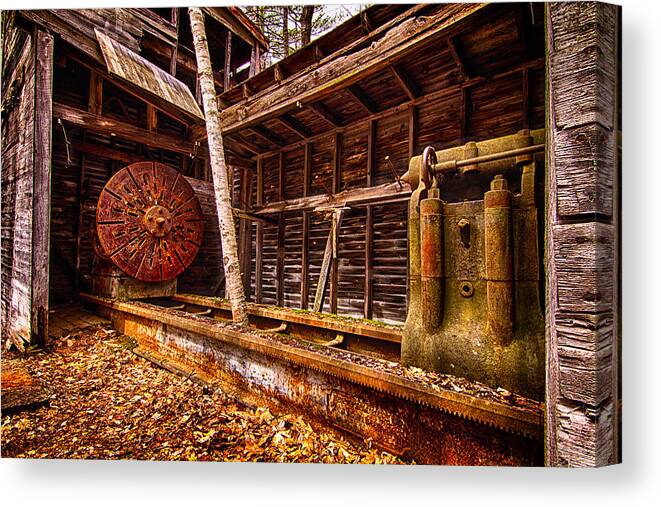 Conway New Hampshire Canvas Print featuring the photograph Turning Shed Redstone Quarry Conway NH by Jeff Sinon