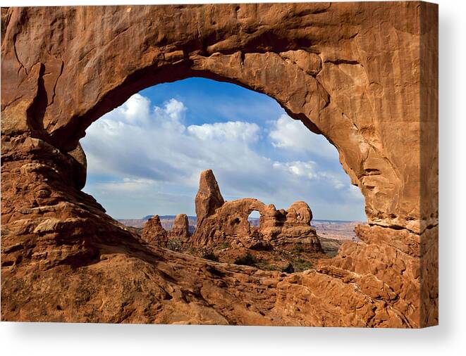 Nis Canvas Print featuring the photograph Turret Arch Through North Window Arch by Erik Joosten