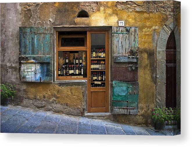 Italy Canvas Print featuring the photograph Tuscany Wine shop by Al Hurley