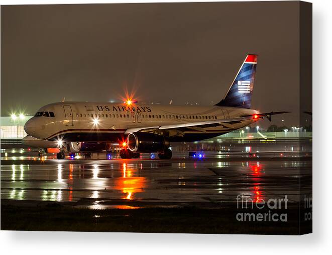 Airplane Canvas Print featuring the photograph Twilight by Alex Esguerra