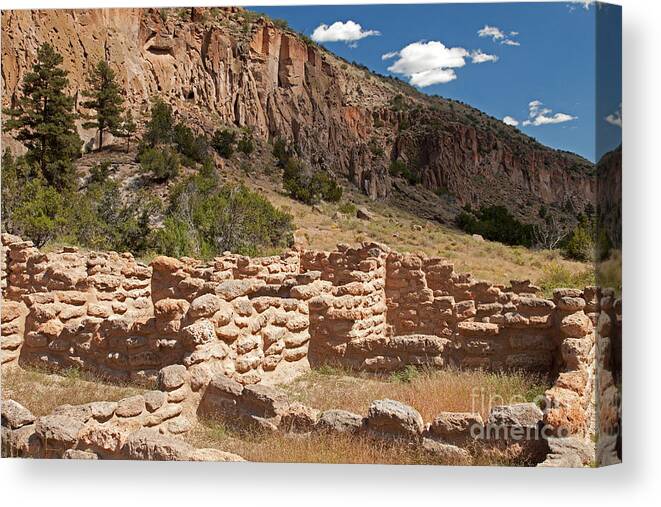 Afternoon Canvas Print featuring the photograph Tyuonyi Bandelier National Monument by Fred Stearns