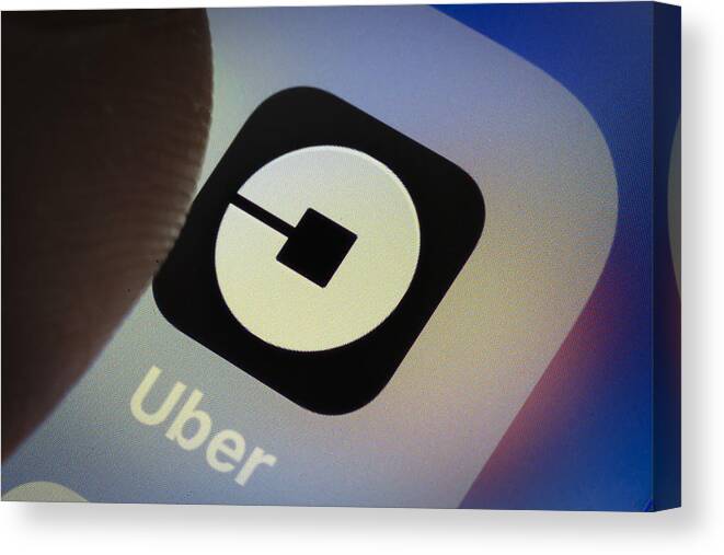 Peer-to-peer Canvas Print featuring the photograph Uber App by Thomas Trutschel