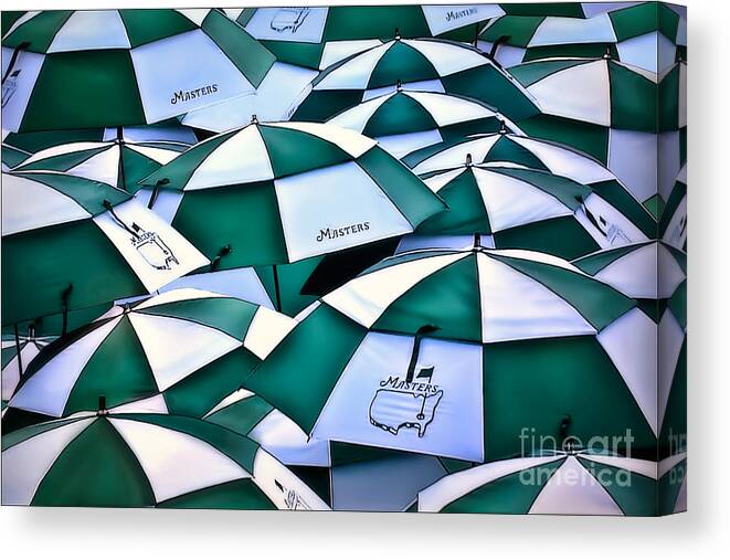 Umbrella Canvas Print featuring the photograph Umbrellas at the Masters by Walt Foegelle