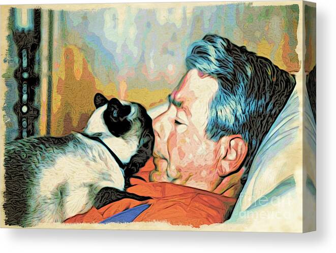 Man Canvas Print featuring the photograph Unconditional Love by Phyllis Kaltenbach